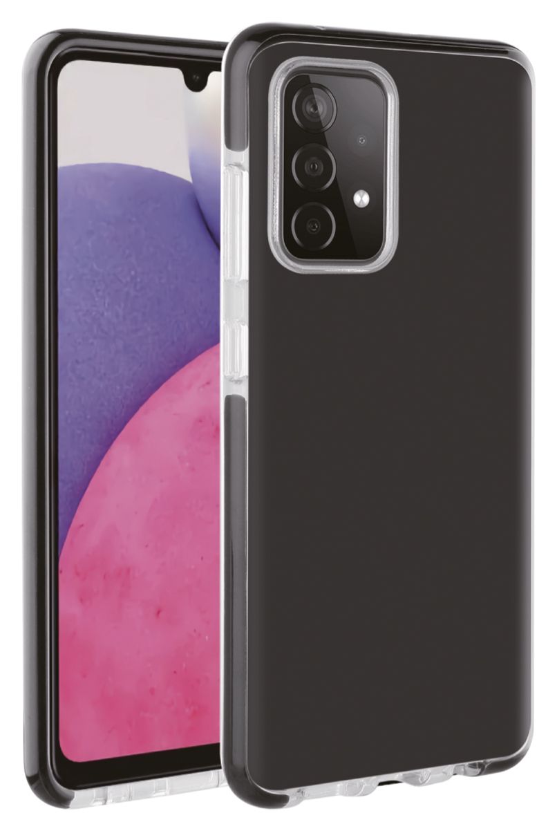 63149 Rock Solid Cover für Samsung Galaxy A33 (Schwarz, Transparent) 