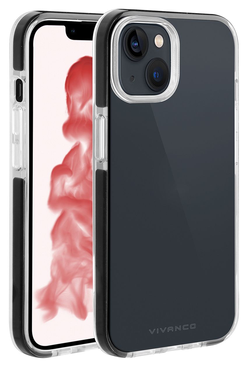 Rock Solid Cover für Apple iPhone 14 Plus (Schwarz, Transparent) 