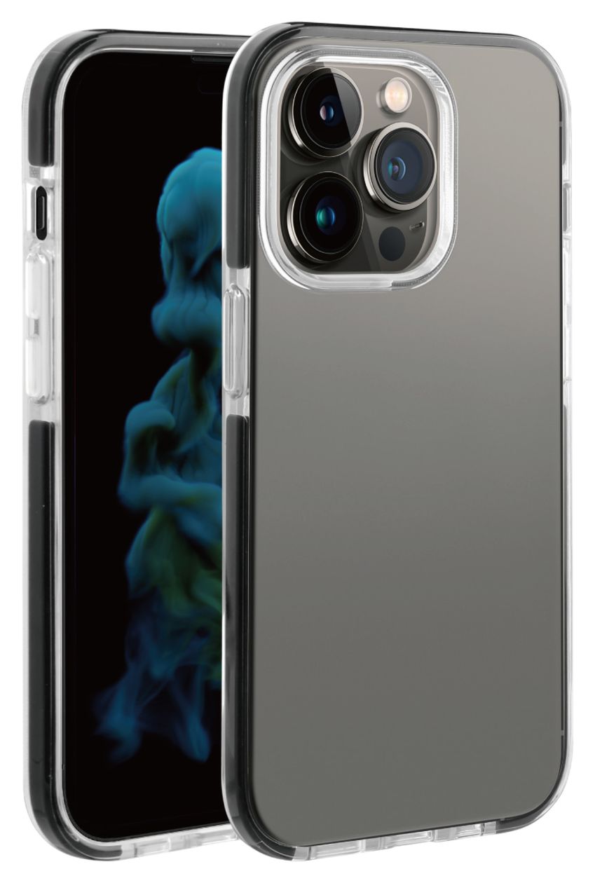 Rock Solid Cover für Apple iPhone 14 Pro Max (Schwarz, Transparent) 