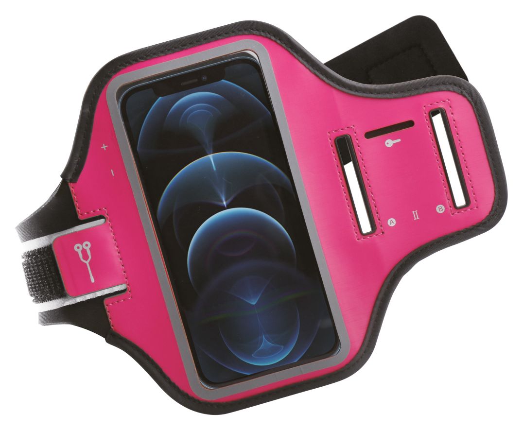 Sports Armband Armbandbehälter für Jede Marke Universal (Schwarz, Pink, Silber) 