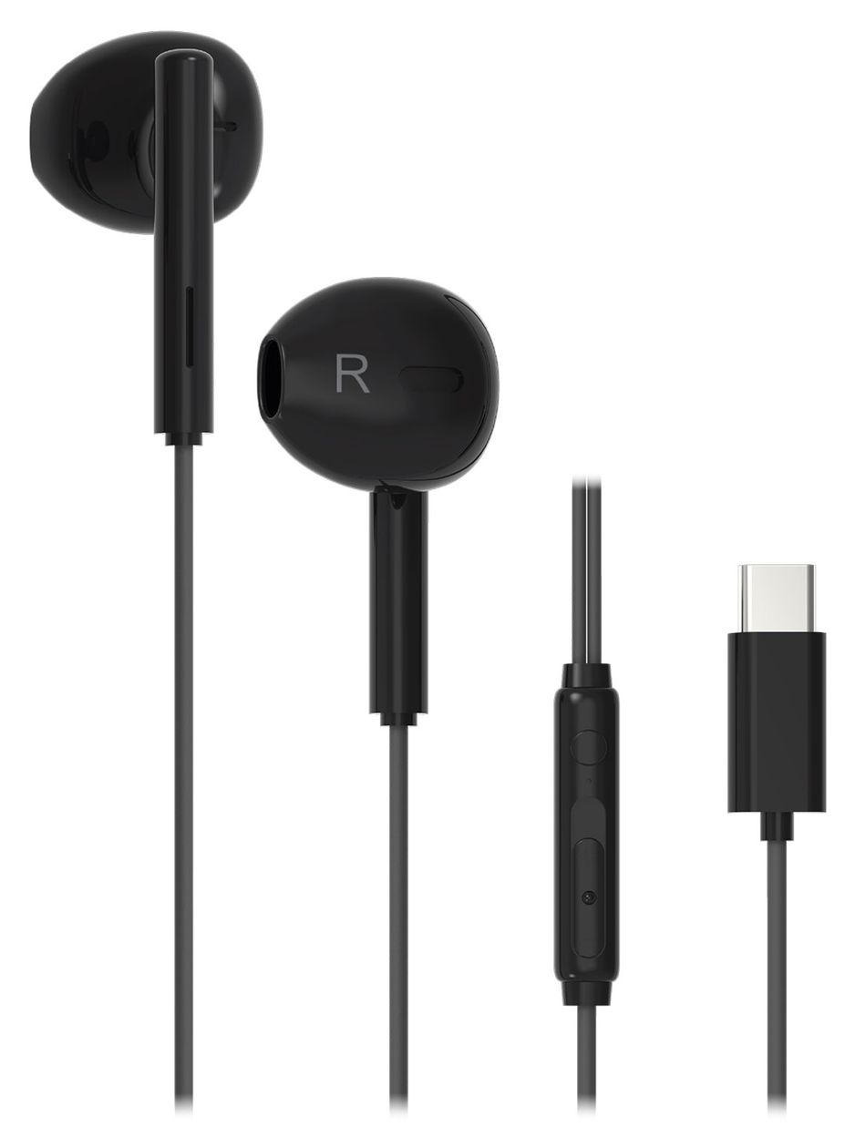 USB Type-C Capsule In-Ear Kopfhörer Kabelgebunden USB Typ-C  (Schwarz) 