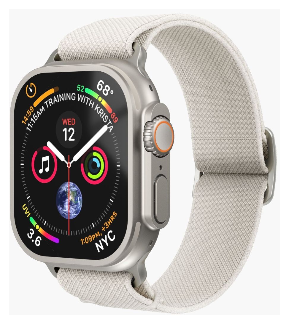 Classic Nylon Loop Armband Apple Watch 42 / 44 / 45 / 49 mm  (Cremefarben) 