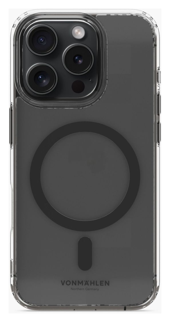 Transparent Case Cover für Apple iPhone 16 Pro Max (Schwarz, Transparent) 