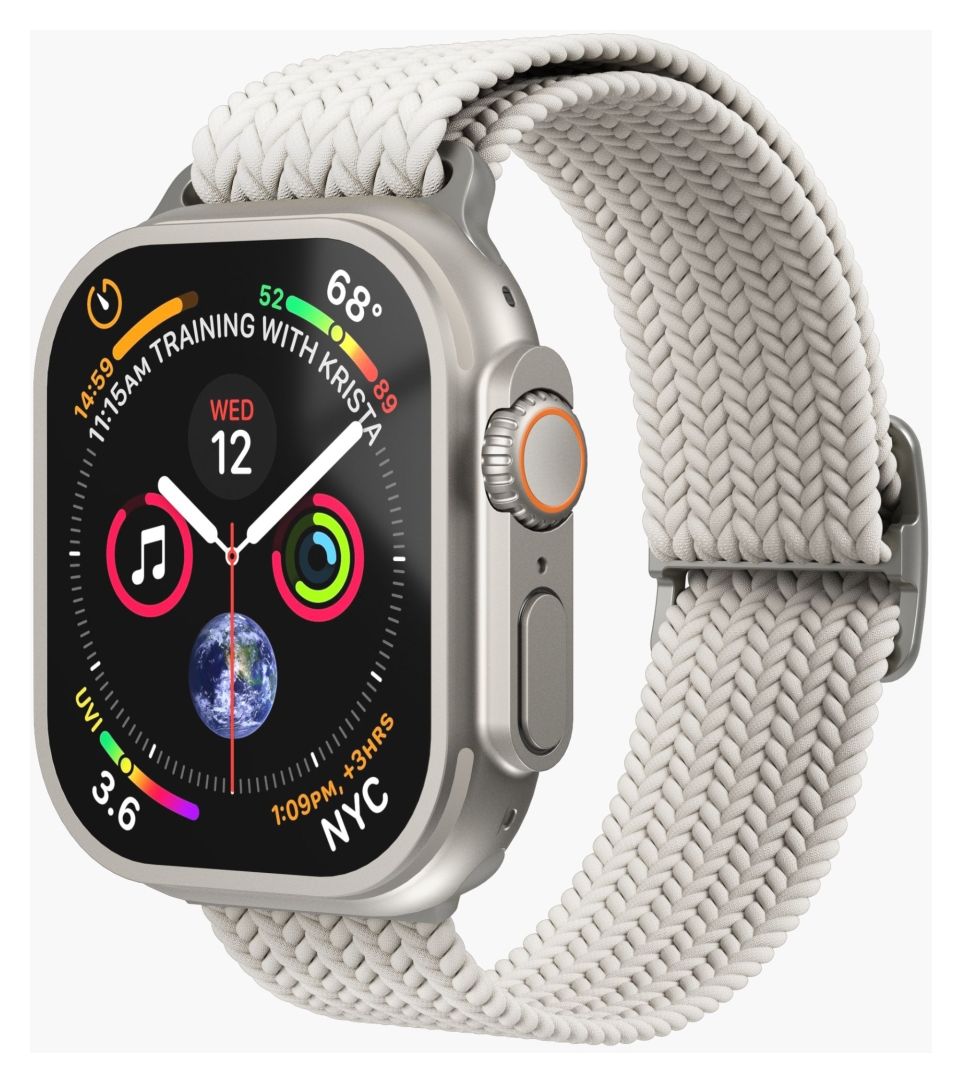 Woven Loop Armband Apple Watch 44 | 45 | 46 | 49 mm  (Cremefarben) 