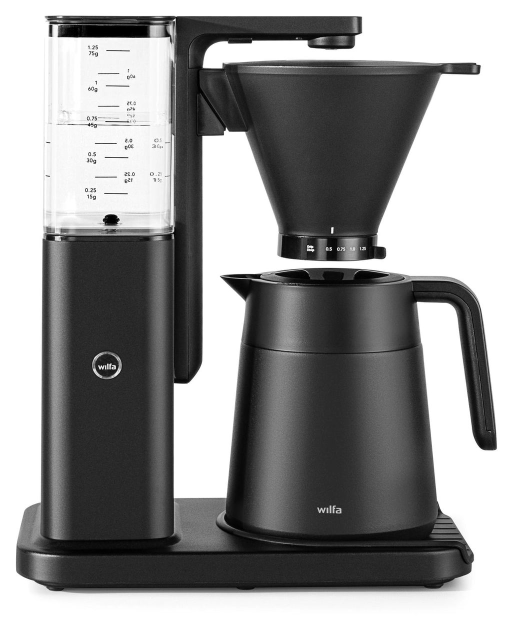 Zense Alux Thermo Filterkaffeemaschine 1,2 l  (Schwarz/Transparent) 