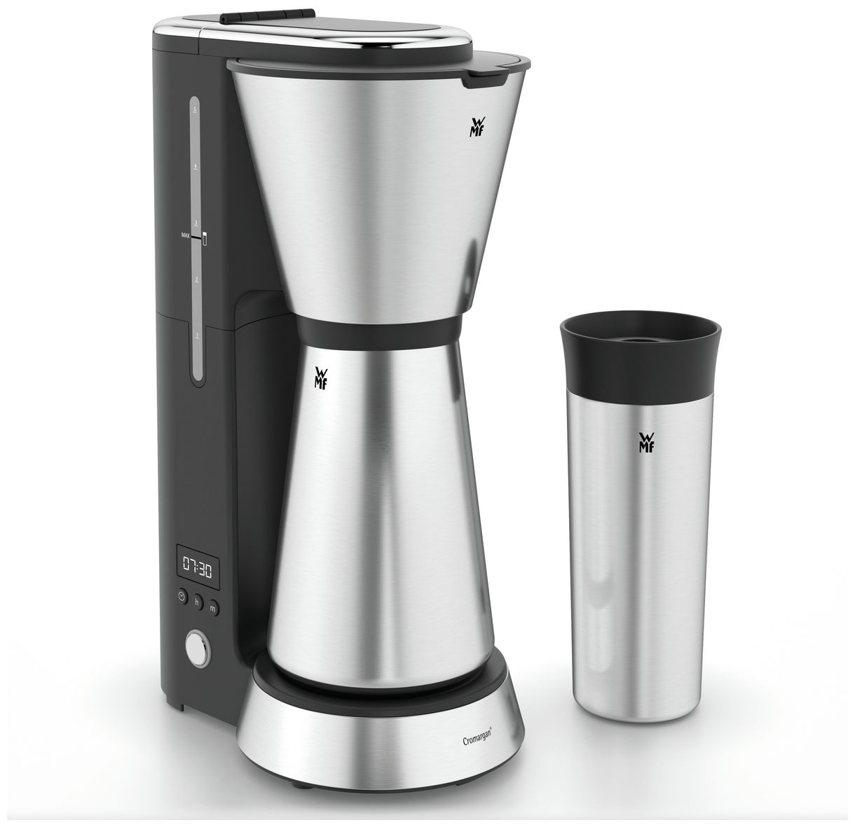 KÜCHENminis 5 Tassen Filterkaffeemaschine 0,6 l (Schwarz, Chrom) 