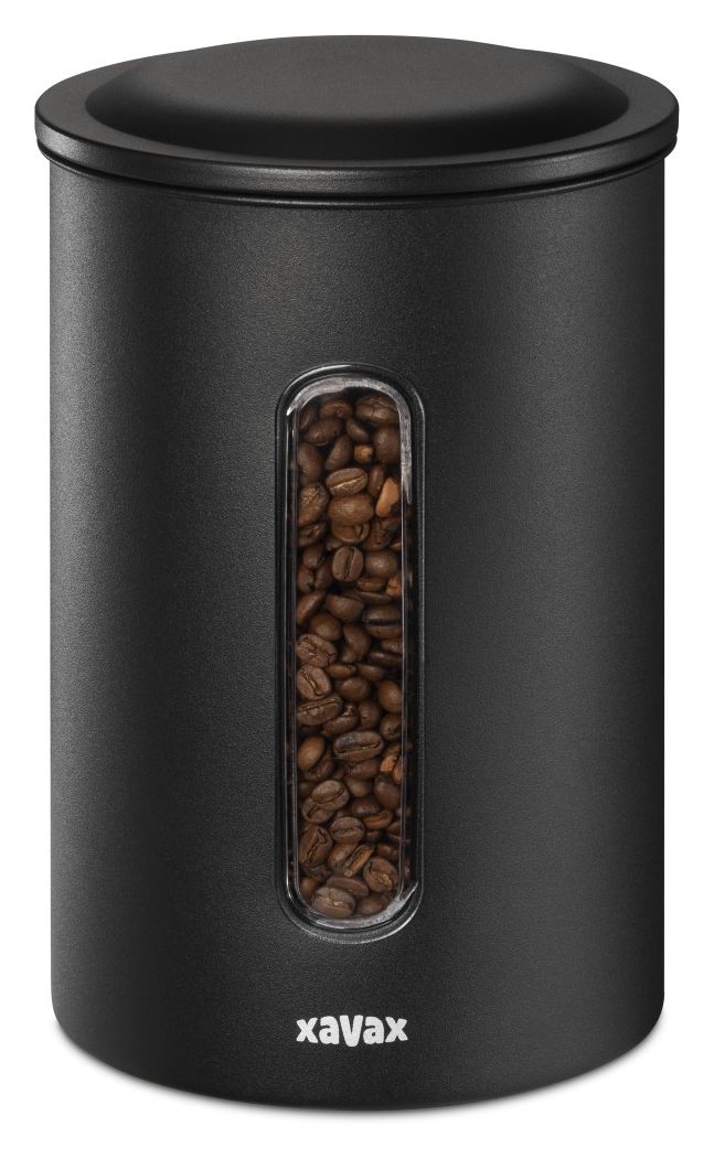111262 Kaffeedose für 1,3kg Bohnen oder1,5 kg Pulver luftdicht Behälter andere Stahl  (Schwarz) 