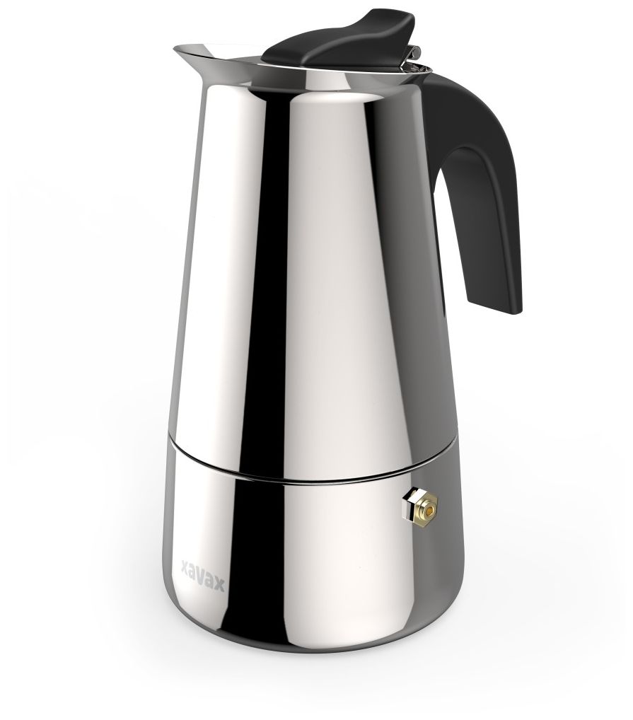 111274 Espressokocher 4 Tassen Filterkaffeemaschine (Schwarz, Edelstahl) 