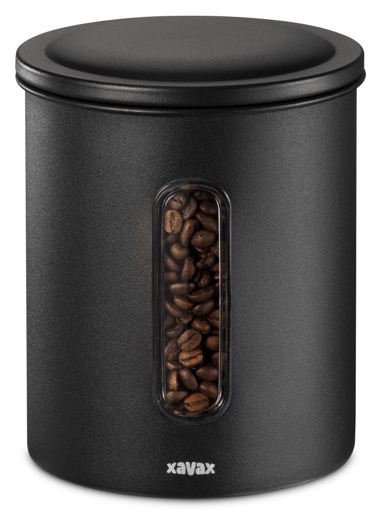 111275 Kaffeedose für 500g Bohnen oder 700g Pulver luftdicht Behälter andere Stahl  (Schwarz) 