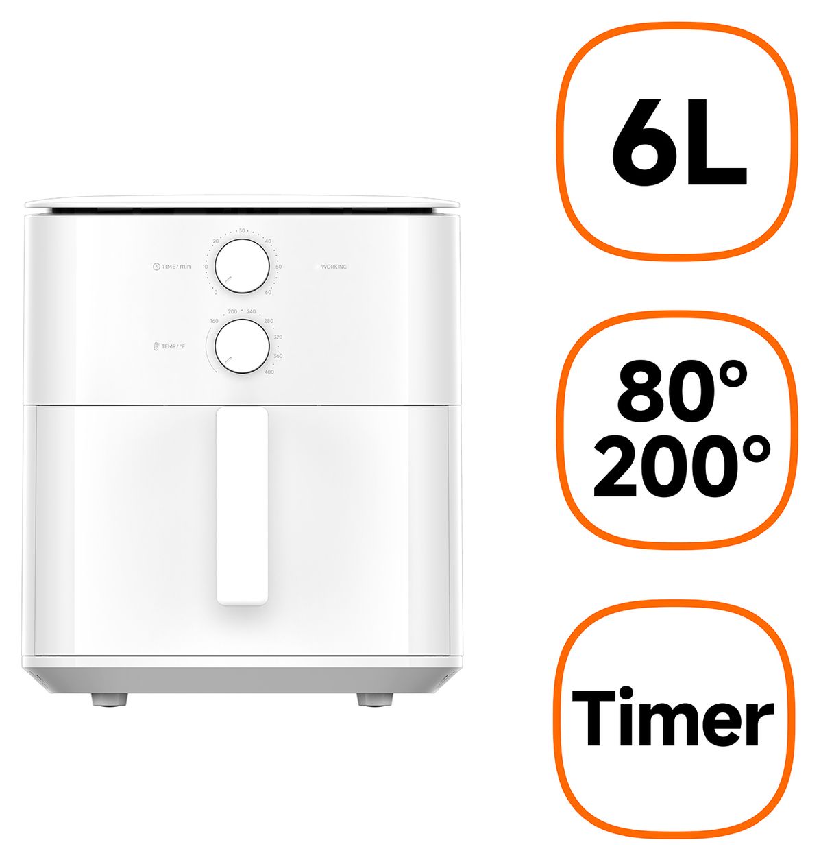 BHR8588EU Heißluftfritteuse 6 l 1550 W  (Weiß) 