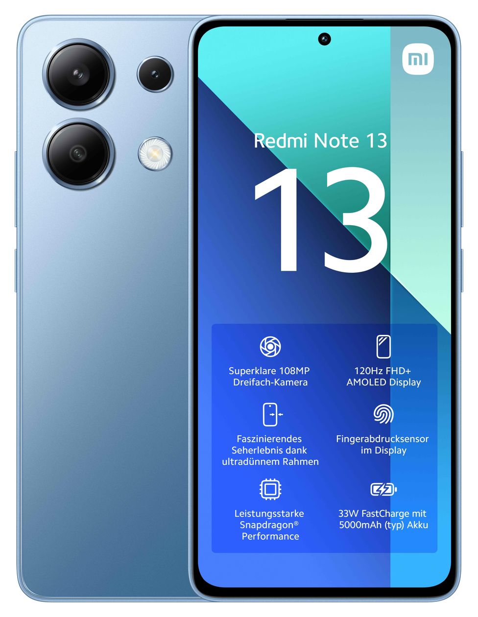 Note 13 128 GB 4G Smartphone 16,9 cm (6.67 Zoll) Android 108 MP Dreifach Kamera Dual Sim (Ice Blue) 