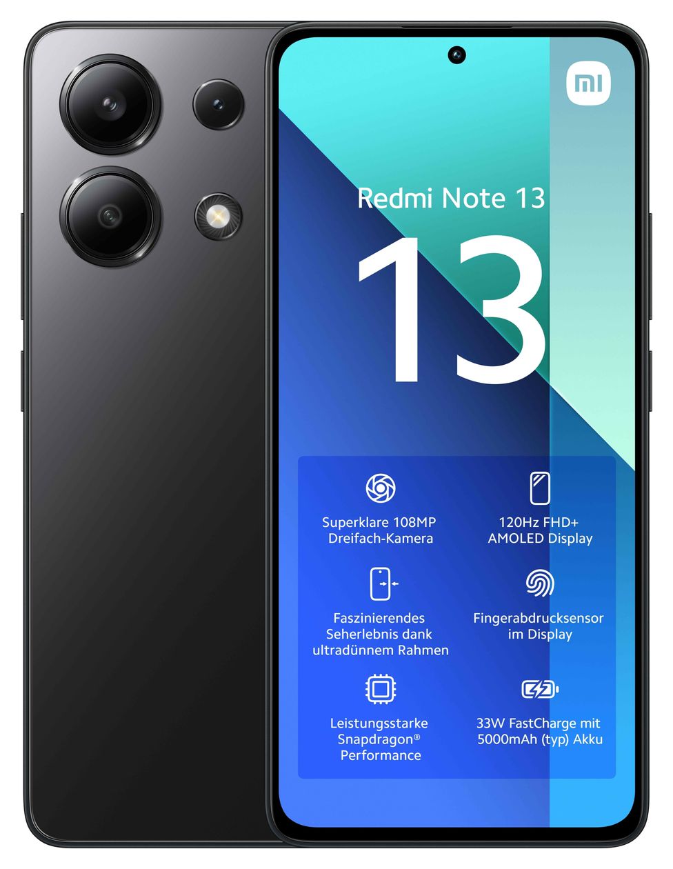 Note 13 128 GB 4G Smartphone 16,9 cm (6.67 Zoll) Android 108 MP Dreifach Kamera Dual Sim (Midnight Black) 