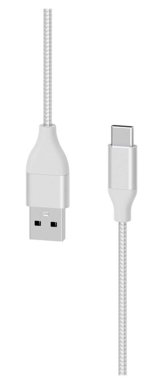 Premium Metallic 480 Mbit/s Stecker USB A auf USB C 1,5 m  (Silber) 