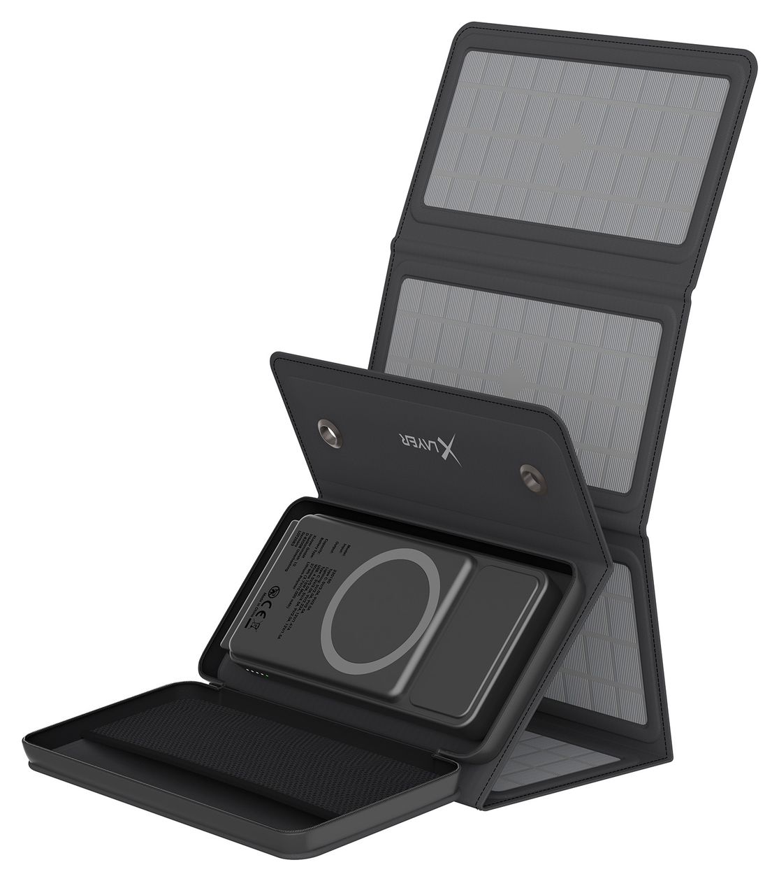Solid 10000 mAh Powerbank USB Typ-C Kabelloses Laden  (Schwarz) 