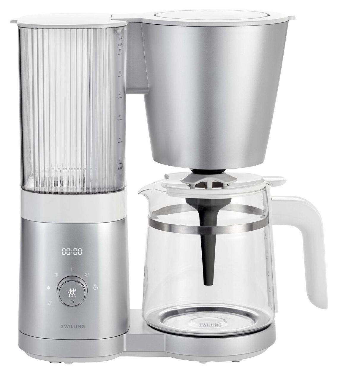 Enfinigy 12 Tassen Filterkaffeemaschine 1,5 l  (Silber, Weiß) 
