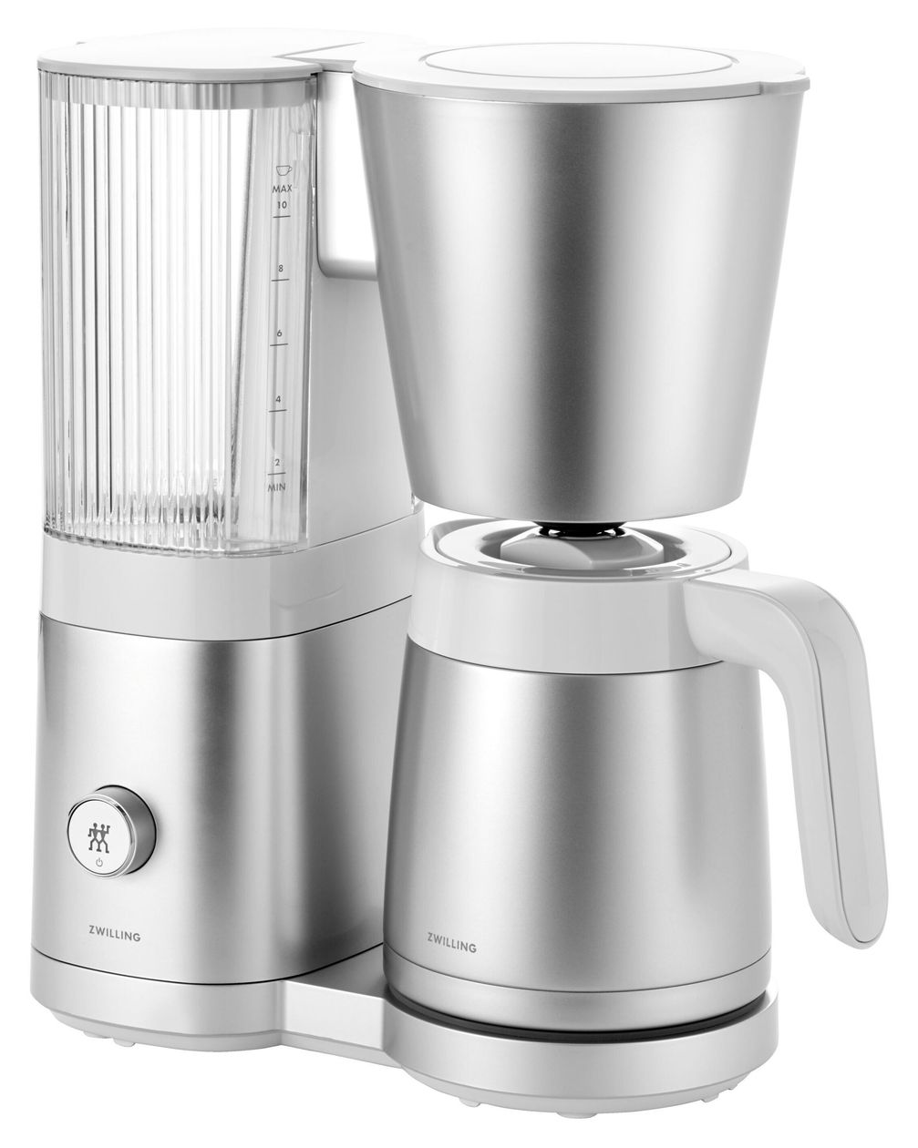 Enfinigy 12 Tassen Thermo Filterkaffeemaschine 1,5 l  (Stahl, Weiß) 