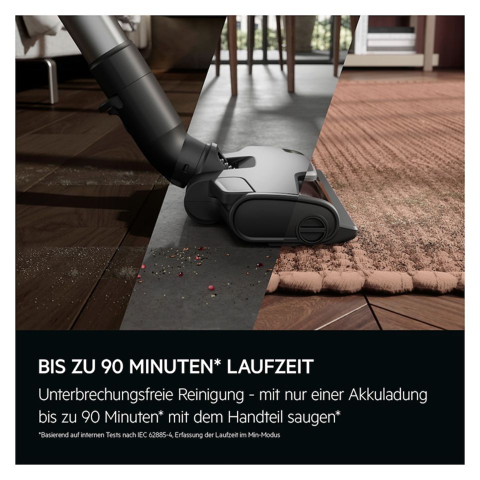 AP82A25SHX Serie 8000 Handstaubsauger Beutellos bis 50 min Laufzeit 25,2 V  (Schwarz, Weiß) 