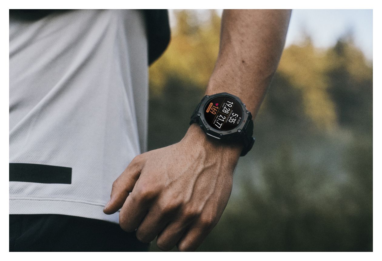 T-Rex 3 Pro Digital 48 mm Smartwatch Rund 322 ppi  (Schwarz) 