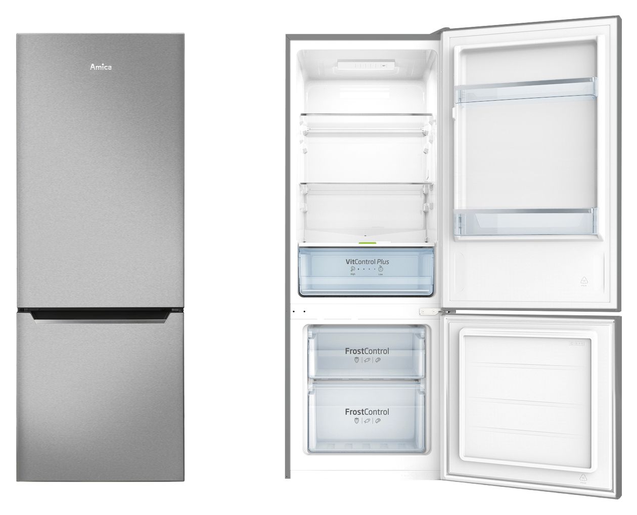 KGCL384160E 153 l / 52 l Kühl-Gefrierkombi freistehend 191 kWh Jahr  (Edelstahl) 