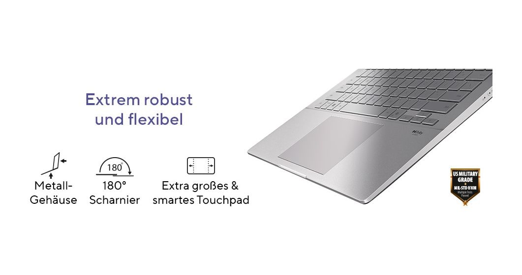 Vivobook S3607QA-PL011W WQXGA Notebook 40,6 cm (16 Zoll) 2560 x 1600 Pixel 1 TB SSD Windows 11 Home Qualcomm Snapdragon max. 3 GHz  (Silber) 