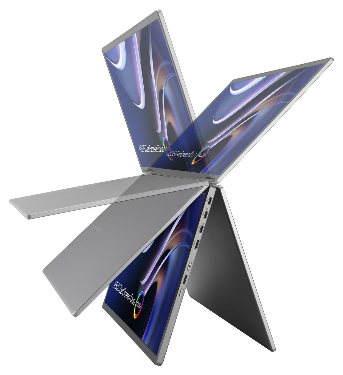 ZenScreen Duo OLED MQ149CD WUXGA Monitor 35,6 cm (14 Zoll) 16:10 1 ms 400 cd/m²  (Silber) 