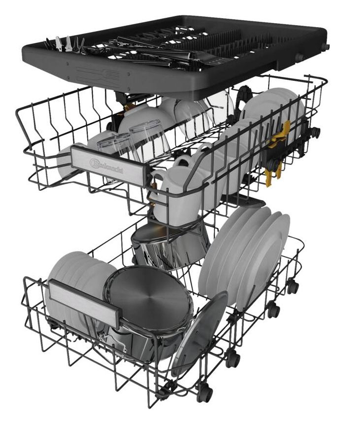 BKRIAS 60 cm Geschirrspüler vollintegriert (ohne Front) Sehr leise 10 Maßgedecke ActiveDry 