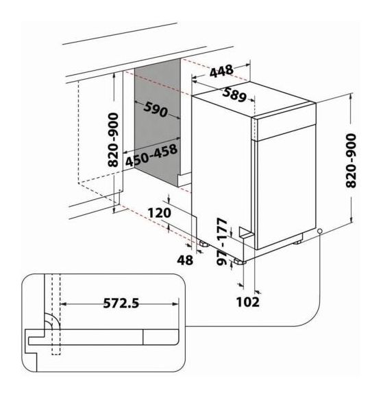 BKRUAS 45 cm Geschirrspüler vollintegriert (ohne Front) Sehr leise 10 Maßgedecke ActiveDry 