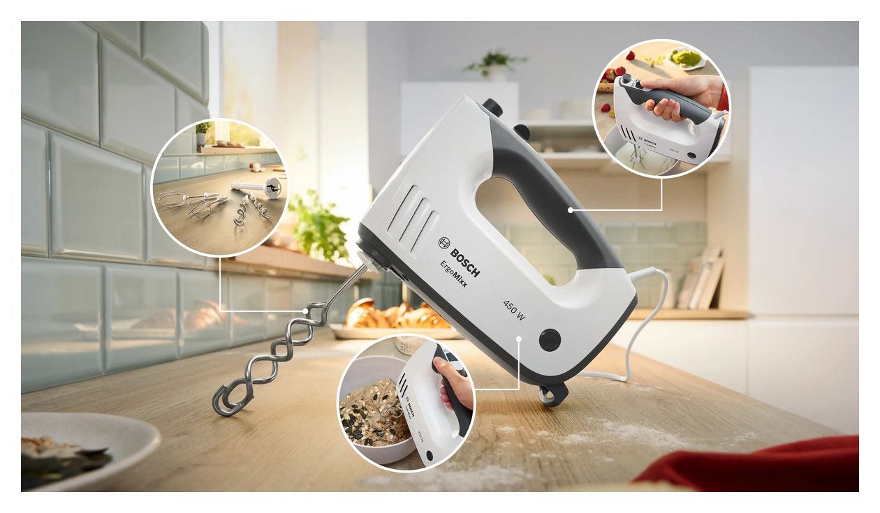 MFQ3545 ErgoMixx Handmixer 5 Stufen 450 W  (Grau/Weiß) 