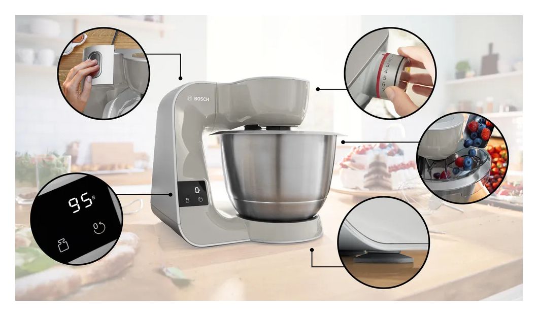 MUM5XL72 1000 W Küchenmaschine 3,9 l mit Waage  (Grau, Silber) 
