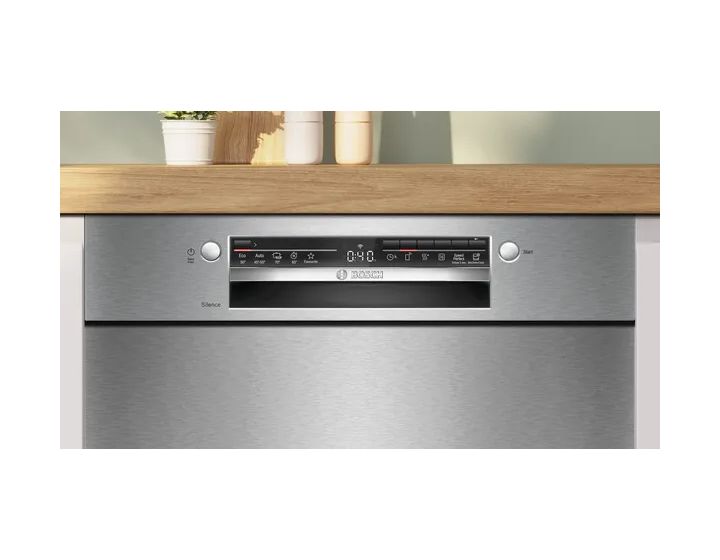 Serie 2 SMU2ITS09E 60 cm Geschirrspüler unterbaufähig leise 13 Maßgedecke aquaStop Funktion Wärmetauscher (Gebürsteter Stahl) 