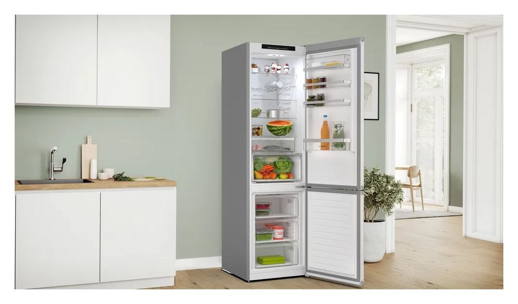 Serie 4 KGN39EIAF 260 l / 103 l Kühl-Gefrierkombi freistehend NoFrost 112 kWh Jahr  (Edelstahl) 