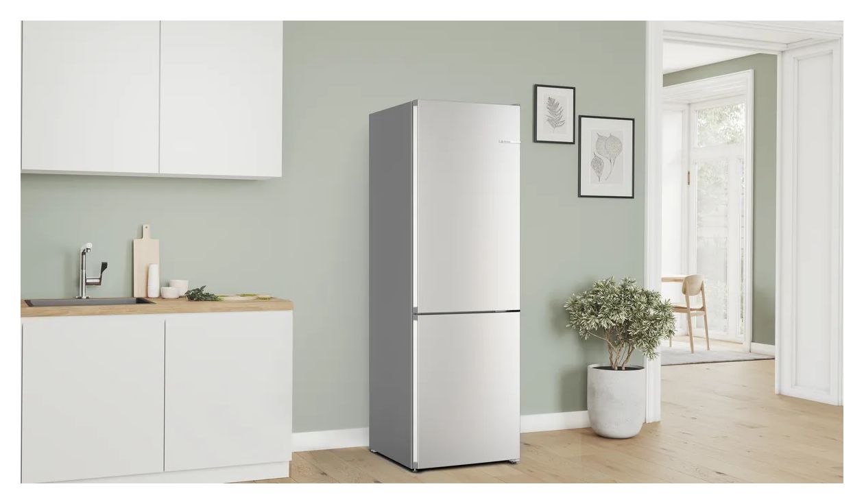 Serie 4 MKK37GNLAA (KGN362LAF + KSZGGM00) 218 l / 103 l Kühl-Gefrierkombi freistehend NoFrost 111 kWh Jahr  (Metallisch) 