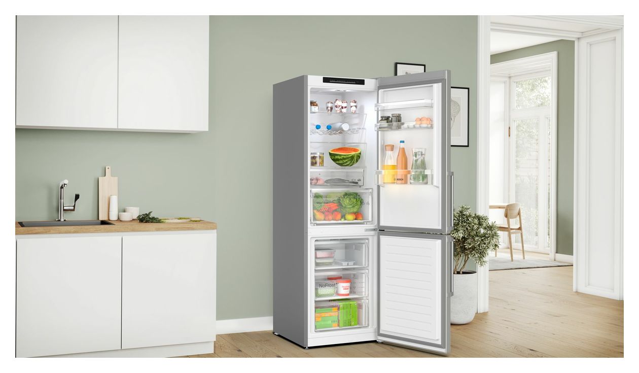 Serie 4 MKK67GNIBN (KGN36VIBT + KSZGGM00) 218 l / 103 l Kühl-Gefrierkombi freistehend NoFrost 127 kWh Jahr  (Edelstahl) 