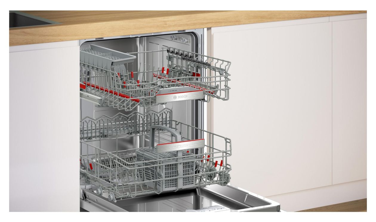 Serie 4 SMI4EBS04D 60 cm Geschirrspüler teilintegriert (ohne Front) Sehr leise 13 Maßgedecke aquaStop Funktion Wärmetauscher 