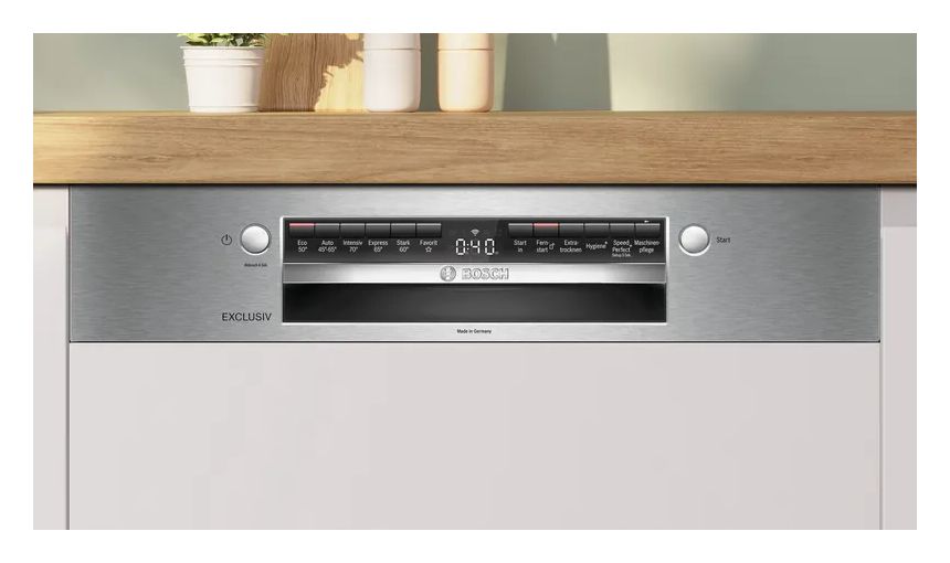 Serie 4 SMI4HBS02D 60 cm Geschirrspüler teilintegriert (ohne Front) Sehr leise 13 Maßgedecke aquaStop Funktion Wärmetauscher 