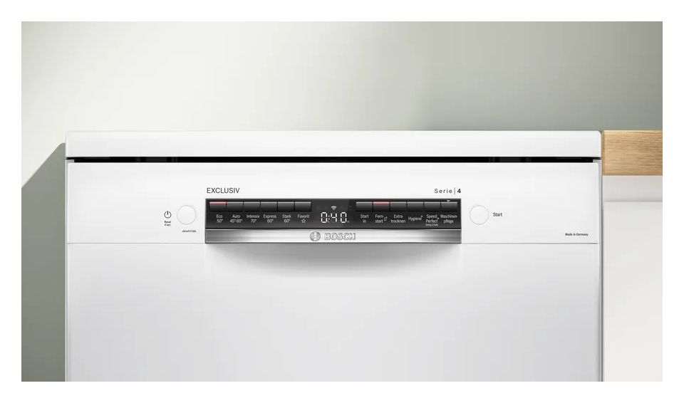 Serie 4 SMS4EBW03D 60 cm Geschirrspüler freistehend Sehr leise 13 Maßgedecke aquaStop Funktion Wärmetauscher/EfficientDry 