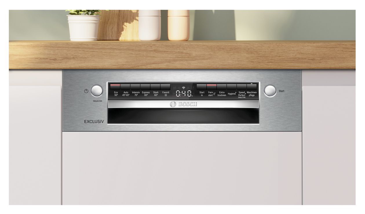 Serie 4 SPI4EMS02D 45 cm Geschirrspüler teilintegriert (ohne Front) Leise 10 Maßgedecke aquaStop Funktion Wärmetauscher 