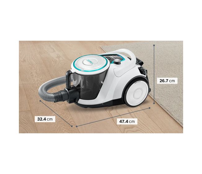 Serie 6 BGC41XHYG Bodenstaubsauger Beutellos 700 W Hygienefilter  (Weiß) 