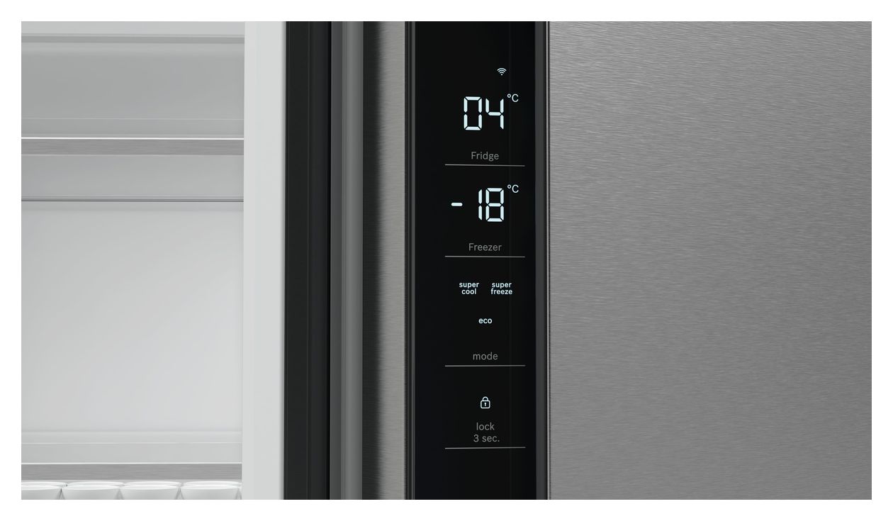 Serie 6 KFN96APEA Side-by-Side Kühl-/ Gefrierkombination 405 l / 200 l 333 kWh NoFrost 1830 mm x 910 mm  (Edelstahl) 