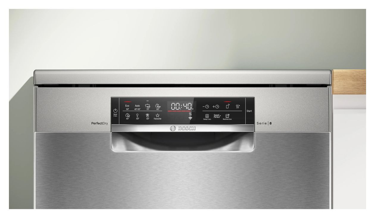 Serie 8 SMS8YCI04E 60 cm Geschirrspüler freistehend sehr leise 14 Maßgedecke aquaStop Funktion Wärmetauscher (Edelstahl) 