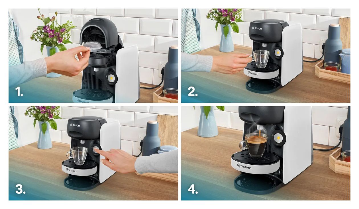 TAS1640 Tassimo Finesse Classic Kaffeekapsel Maschine  (Schwarz, Weiß) 