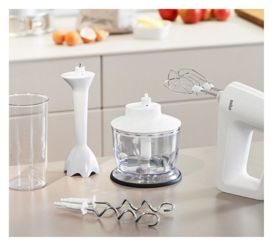 HM3135WH MultiMix 3 Handmixer 500 W 5 Stufen  (Grau, Weiß) 