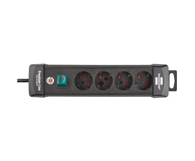 Premium-Line Steckdosenleiste 4-fach 1,8 m  (Schwarz) 