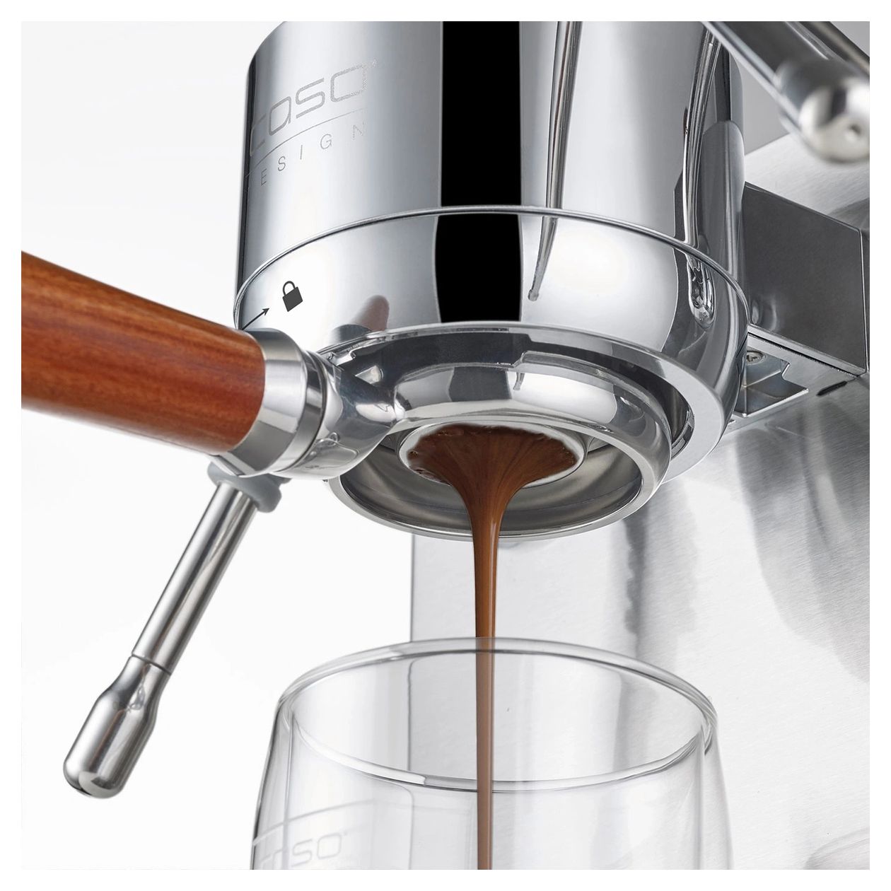 1825 Espresso Gourmet Advanced Siebträger Kaffeemaschine 19 bar 3000 W  (Silber) 