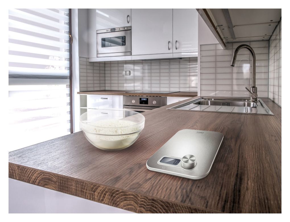 Kitchen Energy Elektronische Küchenwaage bis 5 kg Genauigkeit 1 g  (Edelstahl) 
