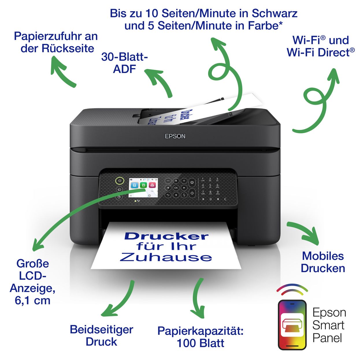 WorkForce WF-2950DWF All in One A4 Tintenstrahl Drucker 5760 x 1440 DPI 