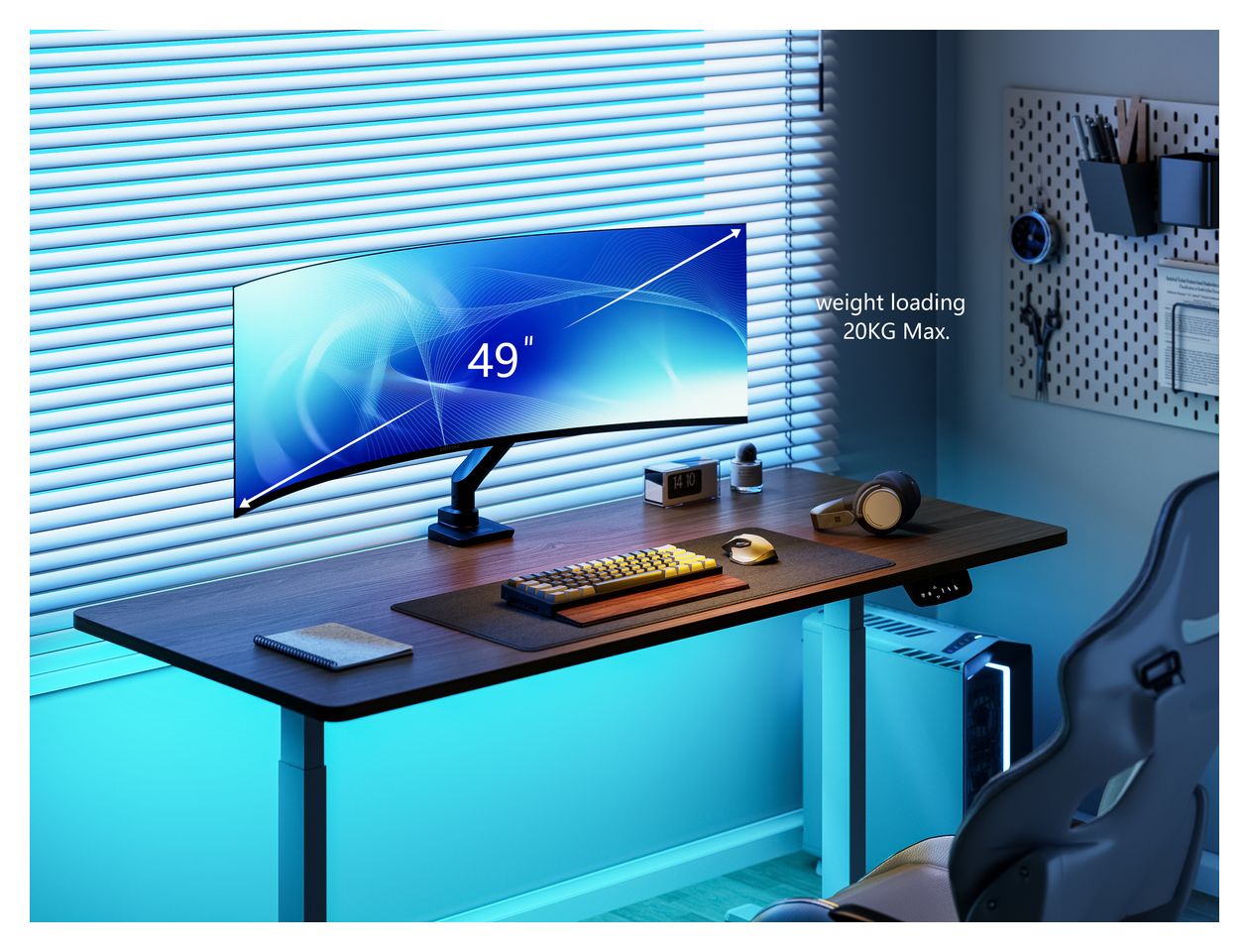 17"-49" Schwerlast-Monitor-Schreibtischhalterung, Schwarz 