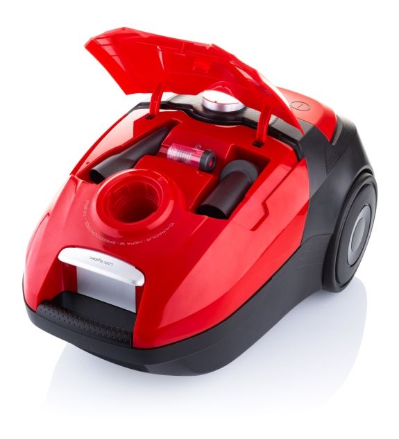 Brillan Bodenstaubsauger mit Staubbeutel 700 W  (Schwarz, Rot) 