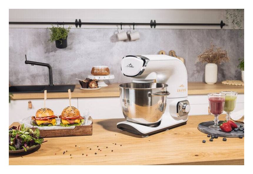 Gratus Evo Max 1500 W Küchenmaschine 5,5 l  (Grau, Edelstahl) 