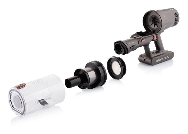 Terier Handstaubsauger Beutellos bis 80 min Laufzeit 25,2 V HEPA  (Braun) 